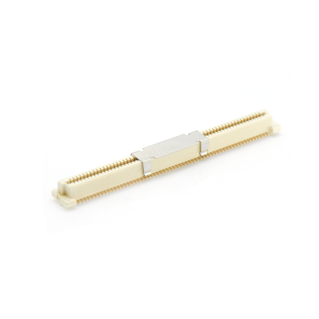 Board to Board 0.8mm 单槽H3.7mm双排带柱母座 120pin 米黄色 镀全金G/F